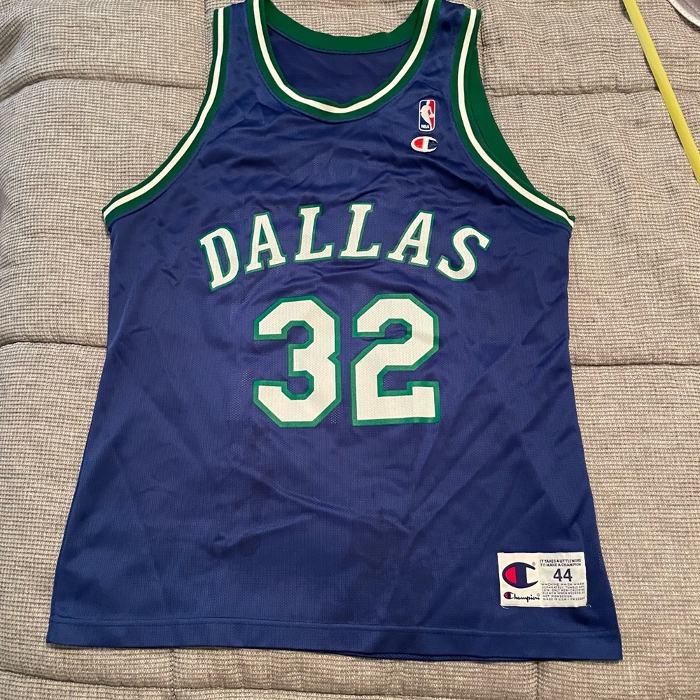 Jamal Mashburn Dallas Mavericks Vintage Champion jersey